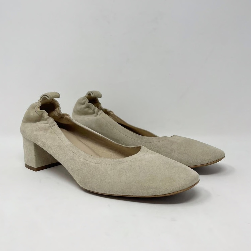 Everlane Cream Suede Day Heel